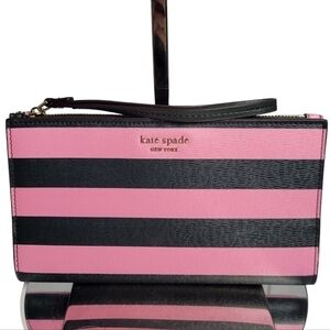 Kate Spade Sylvia Pink/Multi Stripe Large Continental Wristlet Wallet